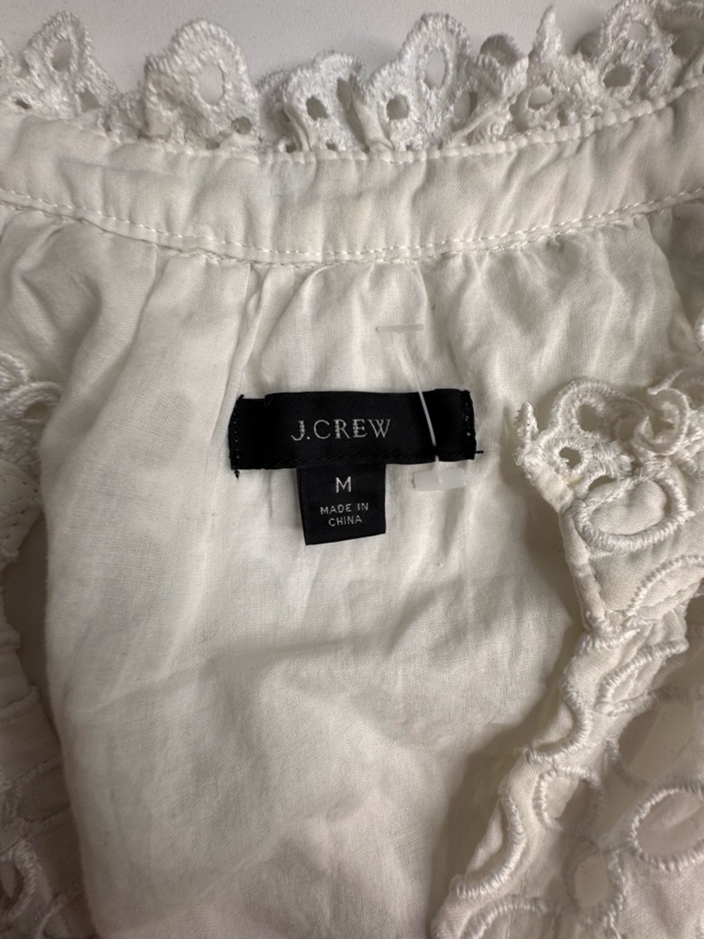 J. Crew White Eyelet Tiered Popover Dress - Picture 4 of 13